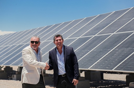 Orrego participó de la inauguración del parque fotovoltaico en Caleras San Juan