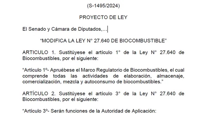 Nueva Ley de Biocombustibles: proyecto que impulsa la UIA y las provincias