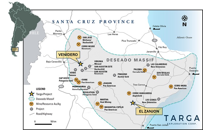 TARGA nuevo programa de exploración de oro y plata en Santa Cruz
